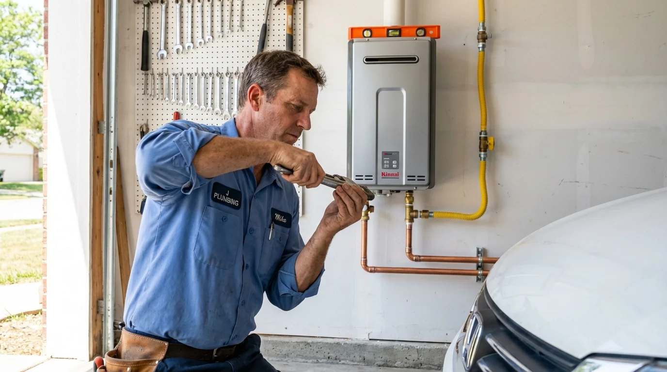 Tankless water heater installation by a Johns Plumbing LLC plumber in Warrenville
